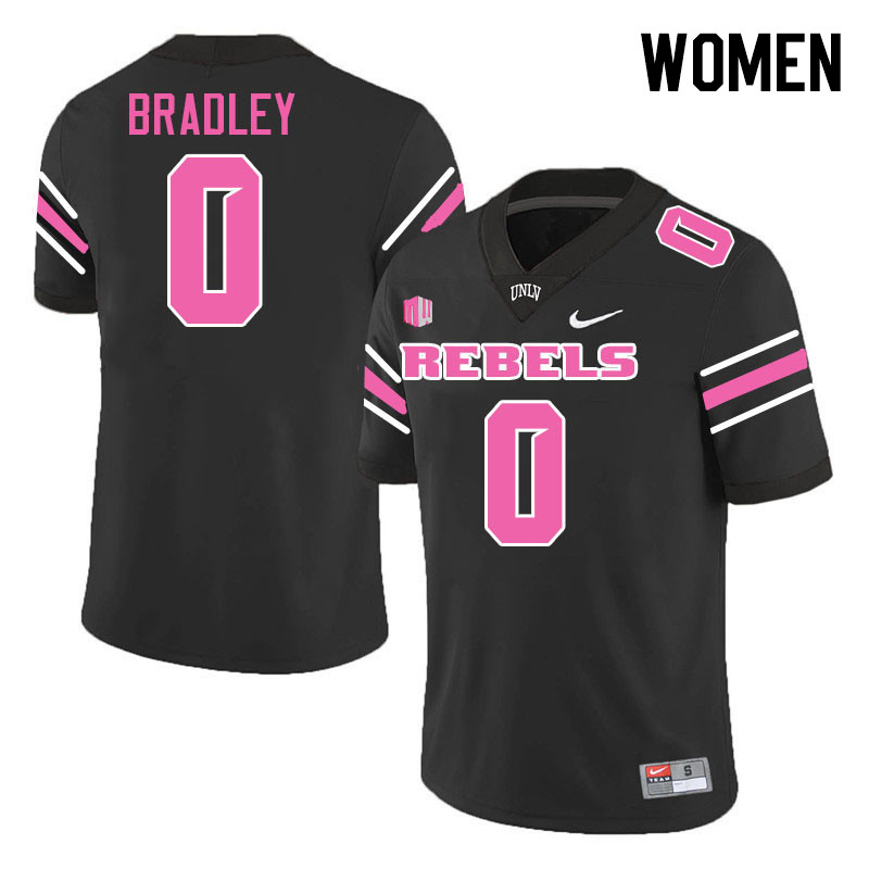 Women #0 Jaden Bradley UNLV Rebels College Football Jerseys Stitched-Black